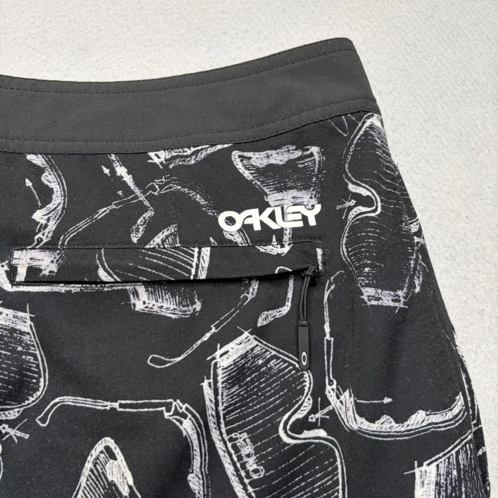 Oakley Board‎ Shorts Mens 34 Black Factory Pilot Sunglasses Print Swim Trunks